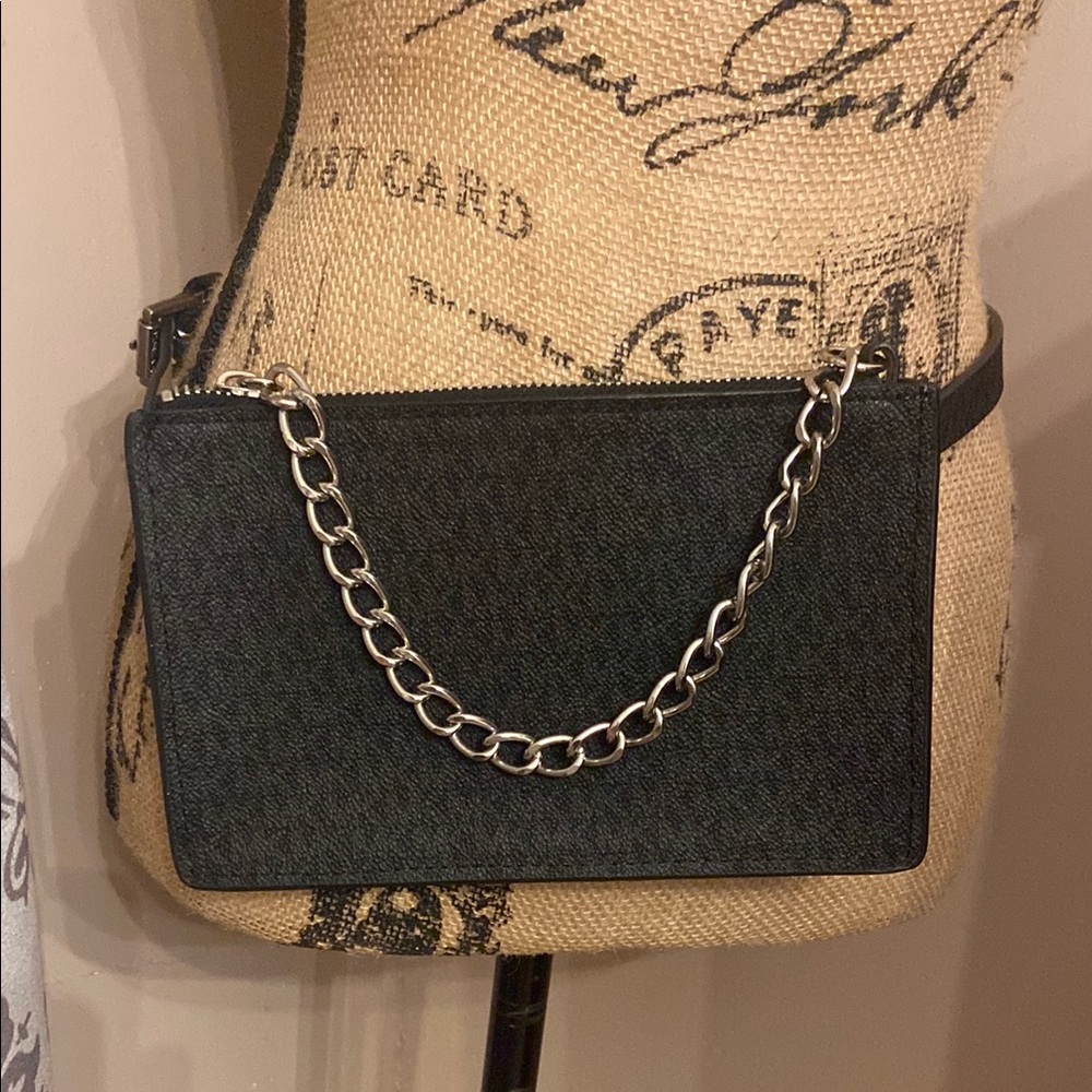 Michael Kors Black  belt bag /Clutch with Chain Strap